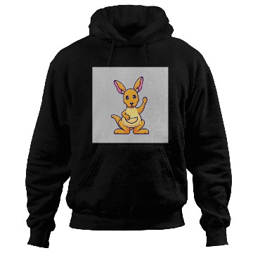 Discover Cute Kangaroo Waving Hand: Cartoon Vector Icon Ill Hoodies