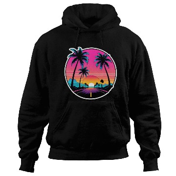 Discover Beach road sunset driving on a lonely road. Hoodies
