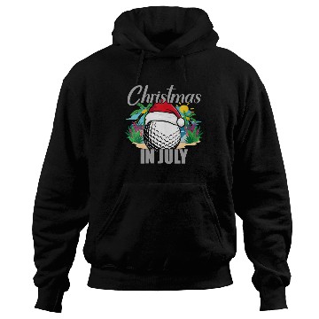 Discover Christmas in July Golf Santa Hat Funny Summer Hoodies