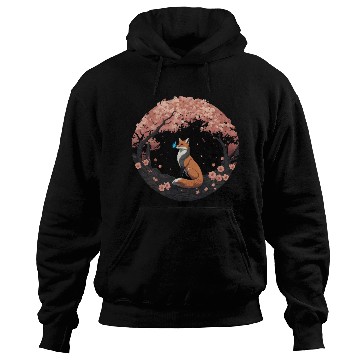 Discover Cherry Blossom Fox Mythical Kitsune with Butterfly Hoodies
