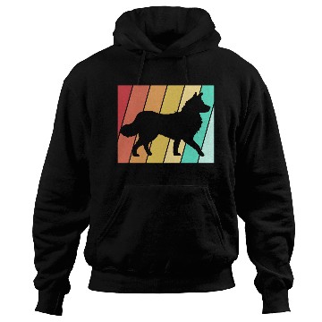 Discover Retro 80s Border Collie Dog Silhouette Hoodies