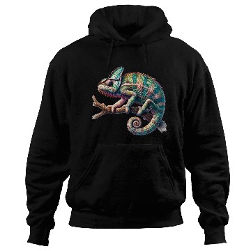 Discover fascinating, lively chameleon motif Hoodies