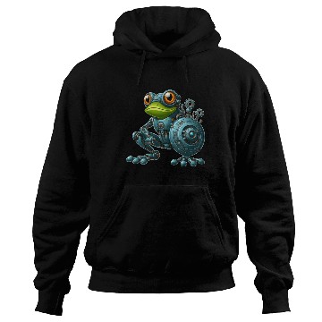 Discover Cyborg Frog Toad Newt Robot Mech Design Hoodies