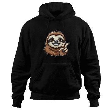 Discover Cute sloth showing teeth joy cartoon peace Hoodies