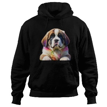 Discover Rainbow Ombre Saint Bernard Puppy Hoodies