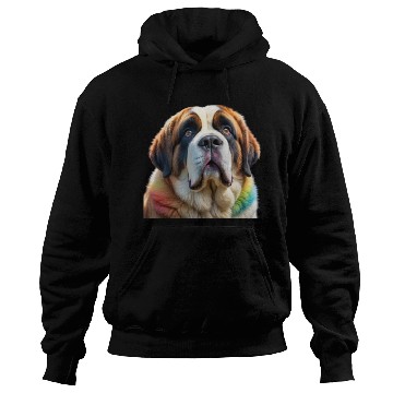 Discover Rainbow Ombre Adult Saint Bernard dog Hoodies