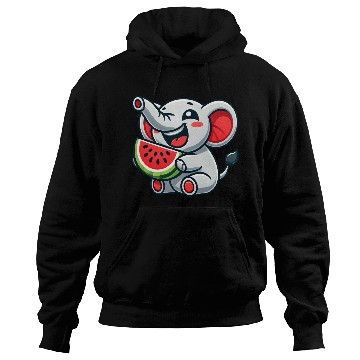 Discover Cute elephant watermelon summer fruit laugh Hoodies