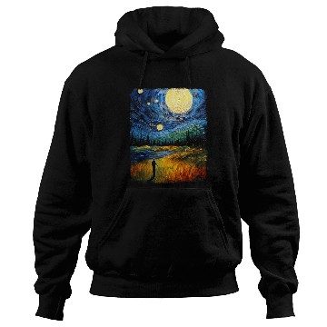 Discover Golf Player Golfer Golfing Starry Night Painting Hoodies