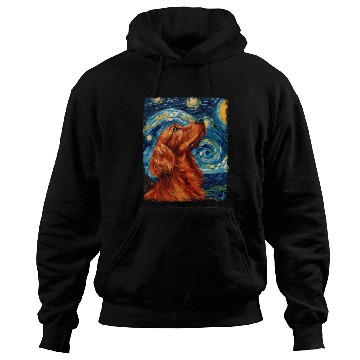 Discover Irish Setter Dog Starry Night Painting Hoodies