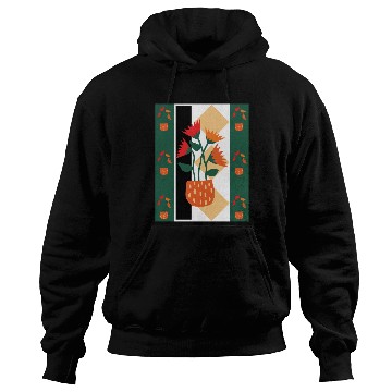 Discover Red-Orange floral abstract art Hoodies