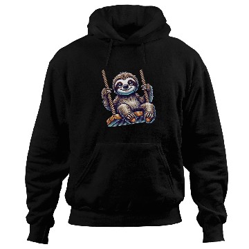 Discover Cute sloth swing cartoon playground animal Hoodies