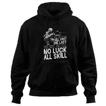Discover Veteran Design - No Luck All Skill Hoodies