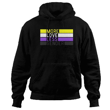 Discover Non Binary Pride NB More Love Less Gender LGBTQ Hoodies