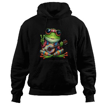 Discover Cute Guitar Frog Hoodies