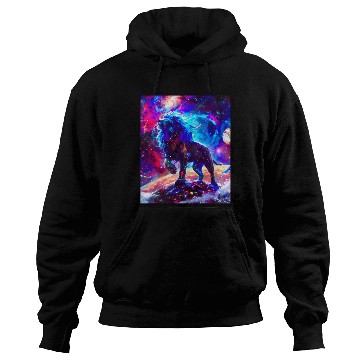 Discover Galaxy Lion Blue Hoodies