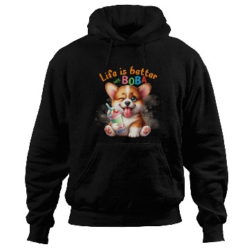 Discover Corgi with BOBA tea Milk TEA Bubble tea Hoodies
