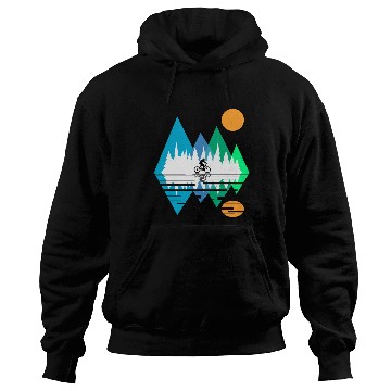Discover GEOMETRIC MOUNTAIN WITH MOUNTAIN BIKER Hoodies