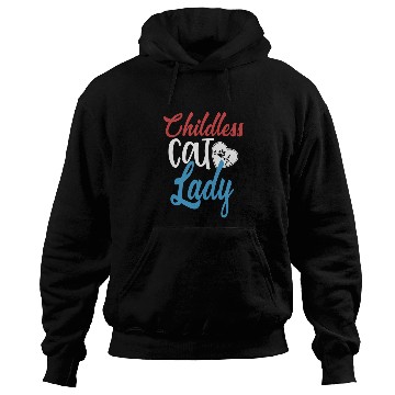 Discover Vintage And Retro Funny Childless Cat Lady Hoodies