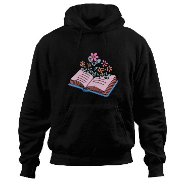 Discover flowers growing from book Hoodies