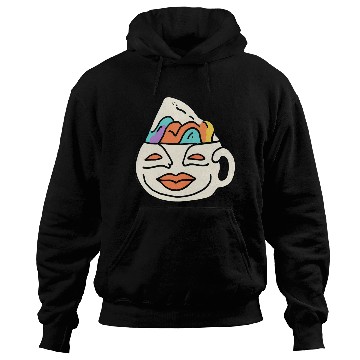 Discover Abstract Fusion: Mug & Face Artistry Hoodies