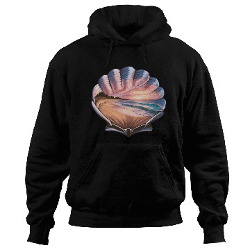 Discover Seashell Beach Scene Serene Ocean Landscape Hoodies