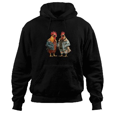Discover Chickens in chic streetwear attire Hoodies