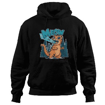 Discover Meowzilla - Cute Cartoon Tiger Breathing Lightning Hoodies