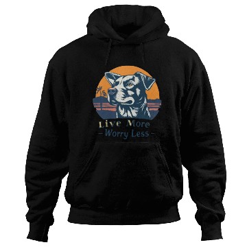 Discover Vintage Sunset Dog Hoodies - Live More Worry Less
