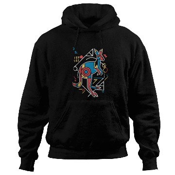 Discover Geometric Kangaroo Art Colorful Abstract Hoodies