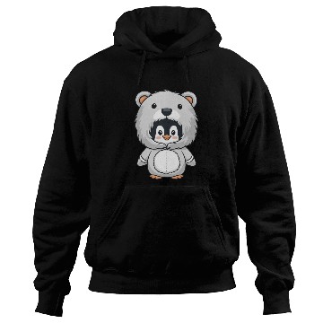 Discover Cute Penguin in Bear Costume Hoodies