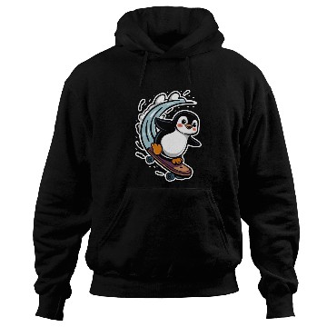 Discover Penguin Skateboarding Adventure Fun Hoodies