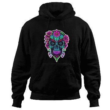 Discover A vibrant and abstract sugar skull Calavera Hoodies