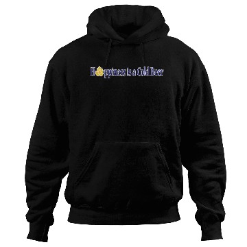 Discover Happiness is a Cold Beer Typography Design Hoodies