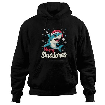 Discover Merry Sharkmas Santa Shark Hoodies