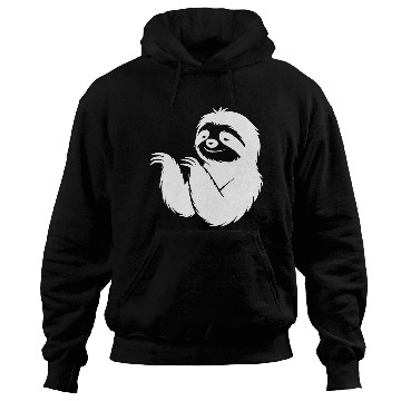 Discover Cool sloth silhouette portrait face head Hoodies