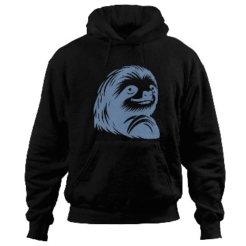 Discover Thoughtful sloth face portrait silhouette Hoodies