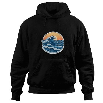 Discover Serene Blue Ocean Waves Scenic Hoodies