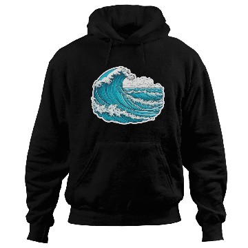 Discover Serene Blue Ocean Waves Hoodies