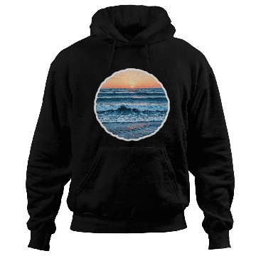 Discover Serene Blue Ocean Waves Scenic Hoodies
