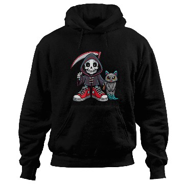 Discover A colorful cartoon death skeleton Hoodies
