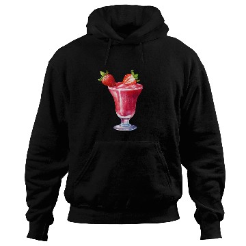 Discover Watercolor Strawberry Cocktail Drink Hoodies