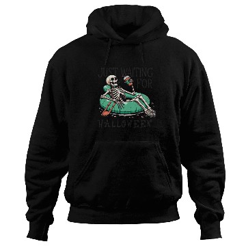 Discover Waiting for halloween saying skeleton at pool Hoodies
