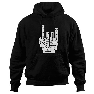 Discover Heavy metal nerd electronic circuits hand gesture Hoodies