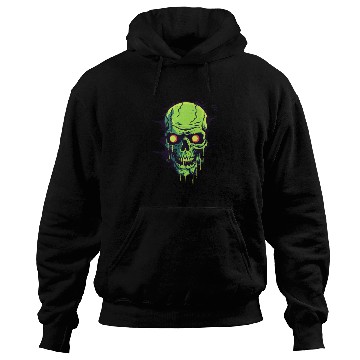 Discover Crack in a Wall: Green Skull Hoodies