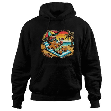 Discover Gingerbread Man Relaxing on the Beach Hoodies