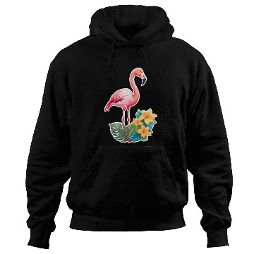 Discover Tropical Flamingo with Floral Elegance Hoodies