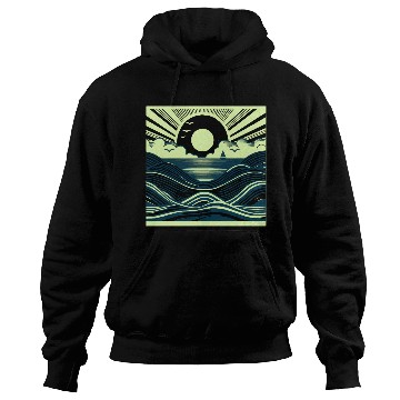 Discover Ocean Sunrise Retro Wave Sailing Hoodies