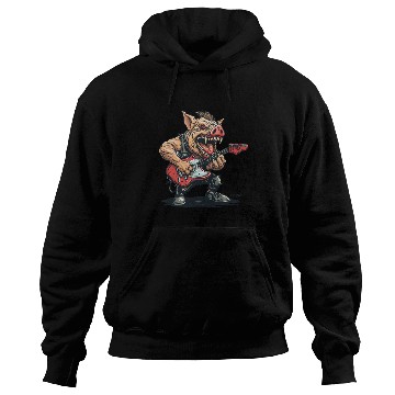 Discover Punk Rock Guitar Pig Hoodies