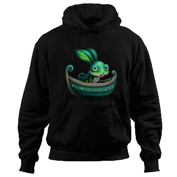 Discover Green Rabbit in a Green Boat Hoodies