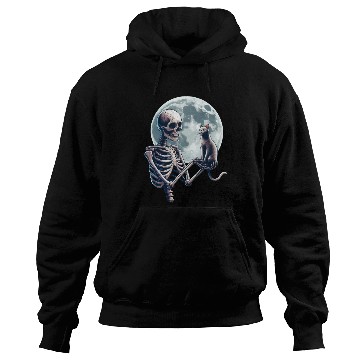 Discover Skeleton Cat Halloween Hoodies